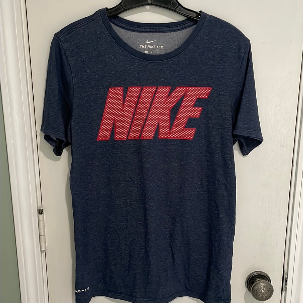 Nike Blue Short Sleeve Tee with Red logo